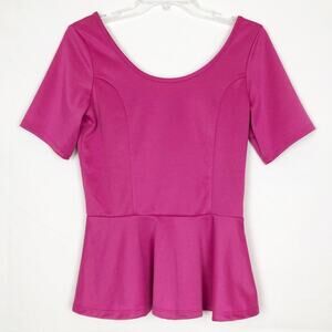 Eyelash Couture Peplum Pink Blouse Juniors Size Medium